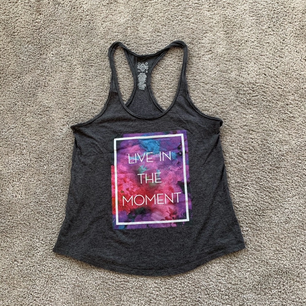 Subtitle tank top “ Live in the moment “